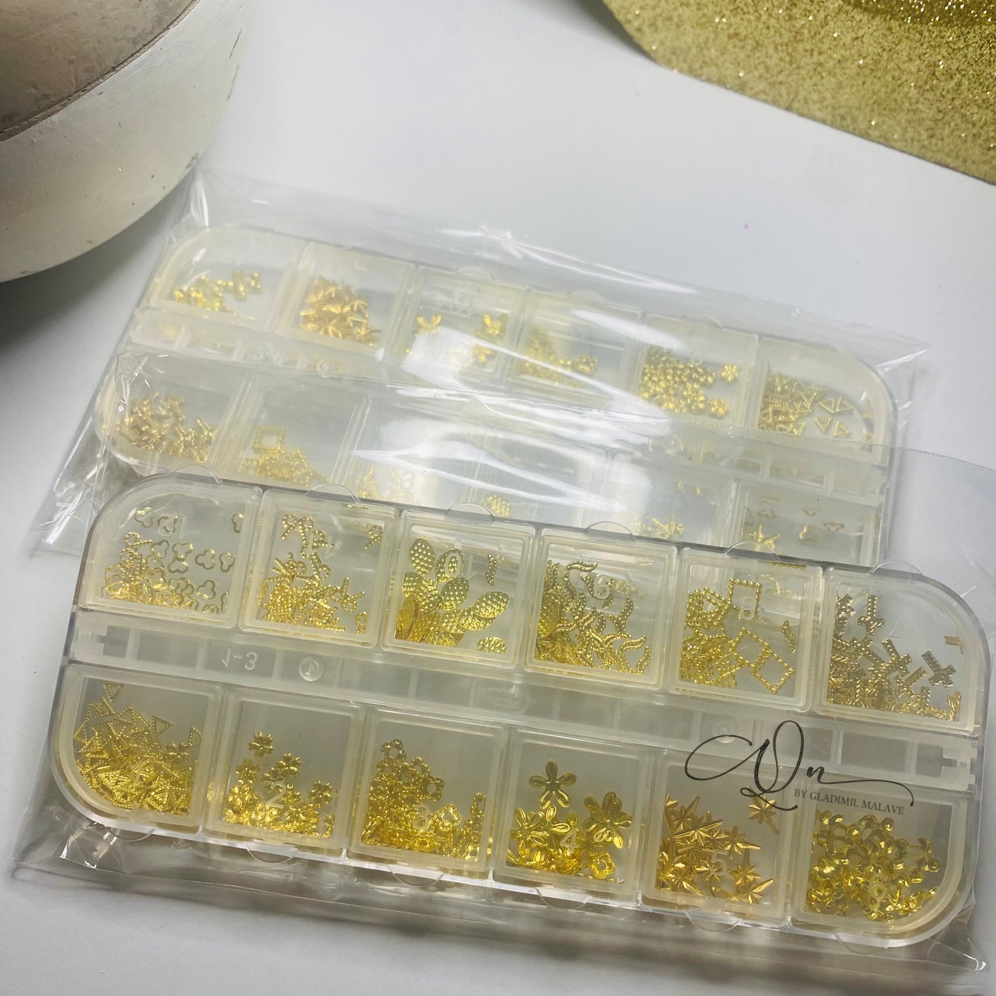 Studs and Gold flower Collage