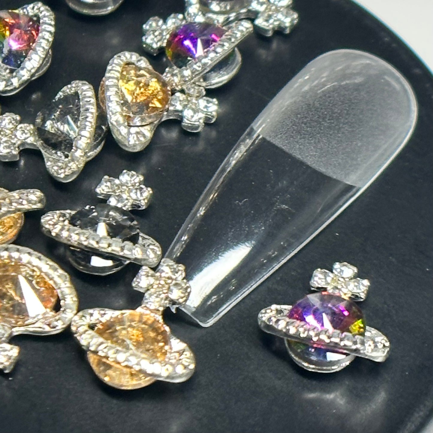 Crystal silver ring