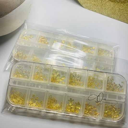 Studs and Gold flower Collage
